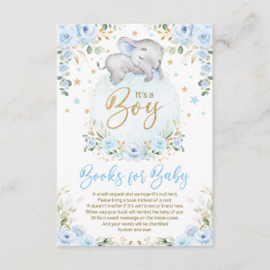 Soft Blue Gold Elephant Books for Baby Books Begleitkarte
