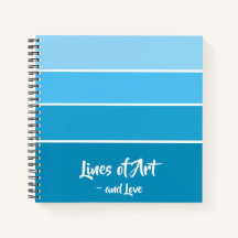 Soft Blue Gradient Zeichnend Notebook
