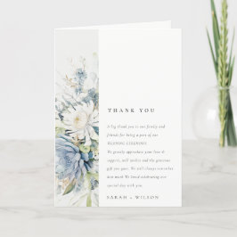 Soft Blue Green Succulent Floral Botanical Wedding Dankeskarte