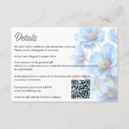 Soft Blue Himalayan Poppy Flower Garden Wedding  Begleitkarte