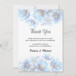 Soft Blue Himalayan Poppy Flower Garden Wedding  Dankeskarte