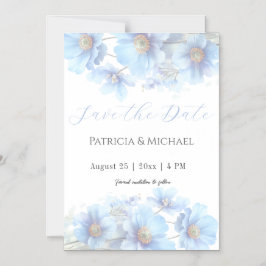Soft Blue Himalayan Poppy Flower Garden Wedding  Magneteinladung