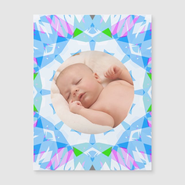 Soft Blue Hübsch Pastels Custom Foto Mother Day Magnetkarte (Vorderseite)