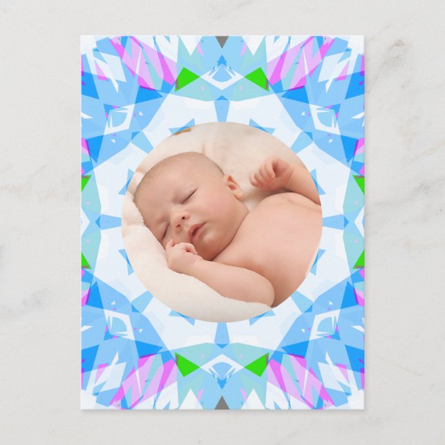 Soft Blue Hübsch Pastels Custom Foto Mother Day Postkarte (Vorderseite)