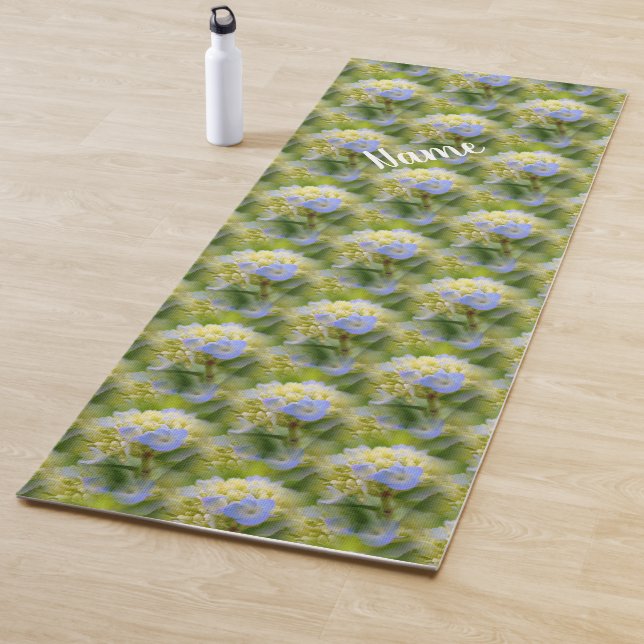 Soft Blue Hydrangea Blume Natur Personalisiert Yogamatte (Beispiel)