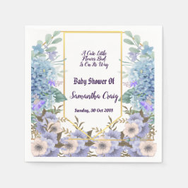 Soft Blue Little Blume Bud Hydrangea Babydusche Serviette