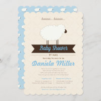 Soft Blue Little Lamb Baby Dusche von Mail