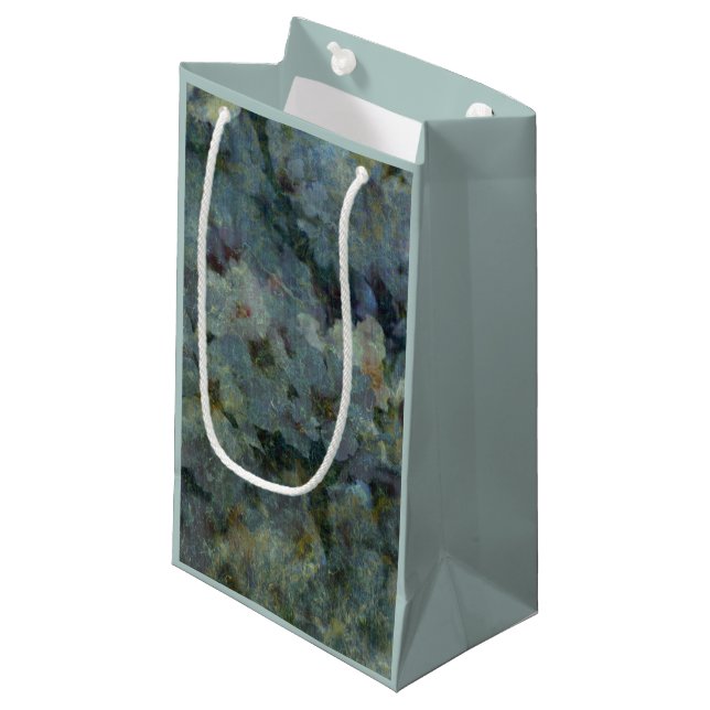 Soft Blue Orchard impressionist Gift Bags Kleine Geschenktüte (Vorderseite Schrägansicht)