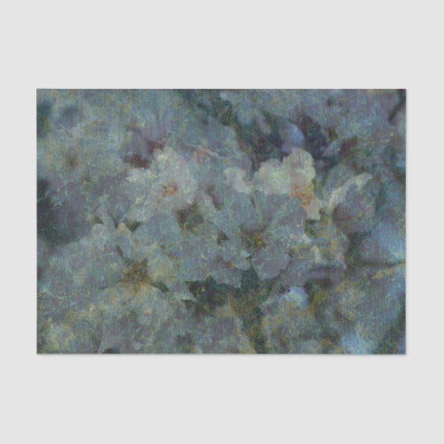 Soft Blue Orchard Impressionist Tissue Paper Seidenpapier (Vorderseite)