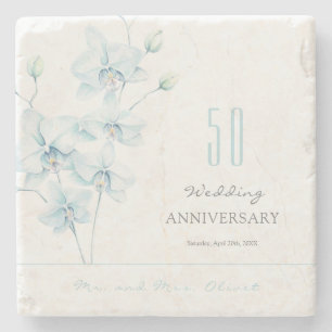 Soft Blue Orchid Hochzeitstag 50 Jahre Steinuntersetzer