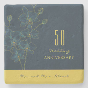 Soft Blue Orchid Hochzeitstag 50 Jahre Steinuntersetzer