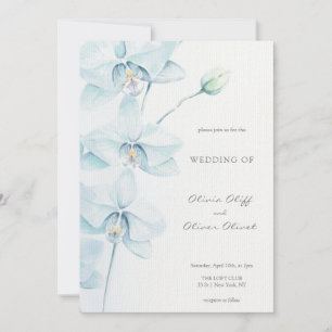 Soft Blue Orchid Wedding Einladung