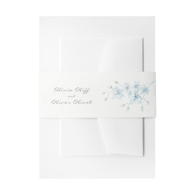Soft Blue Orchid Wedding Einladungsbanderole (Vorderseite Beispiel)