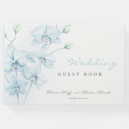 Soft Blue Orchid Wedding Gästebuch