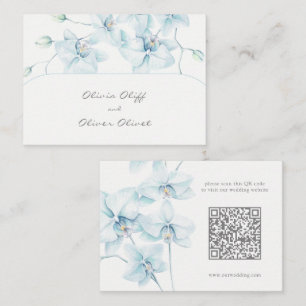 Soft Blue Orchid Wedding Website QR Code Begleitkarte