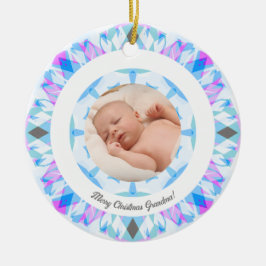 Soft Blue Pastors Custom Christmas Foto Picture Keramik Ornament