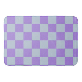 Soft Blue und Lavender Checked Badematte