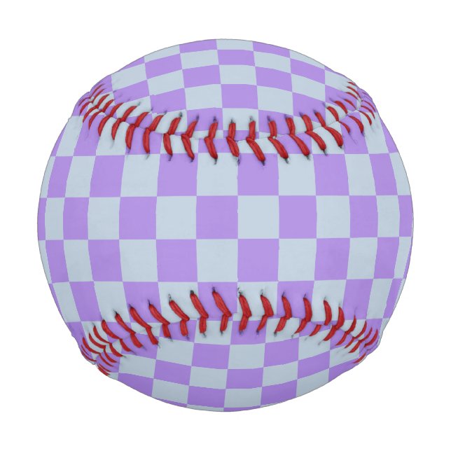 Soft Blue und Lavender Checked Baseball (Vorderseite)