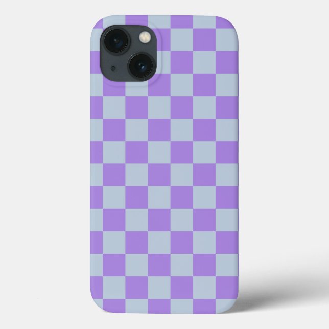 Soft Blue und Lavender Checked Case-Mate iPhone Hülle (Rückseite)