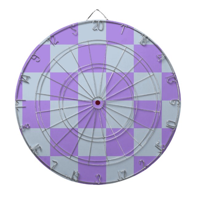 Soft Blue und Lavender Checked Dartscheibe (vorne)