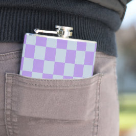 Soft Blue und Lavender Checked Flachmann
