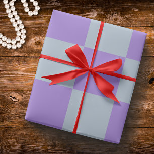 Soft Blue und Lavender Checked Geschenkpapier