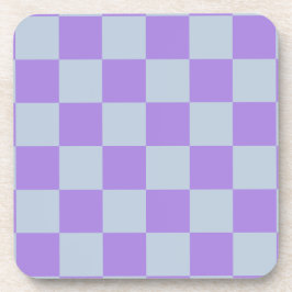 Soft Blue und Lavender Checked Getränkeuntersetzer
