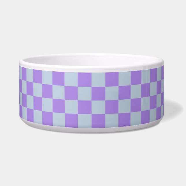 Soft Blue und Lavender Checked Napf (Vorderseite)