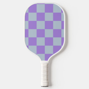 Soft Blue und Lavender Checked Pickleball Schläger