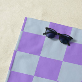 Soft Blue und Lavender Checked Strandtuch
