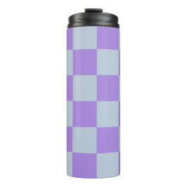 Soft Blue und Lavender Checked Thermosbecher