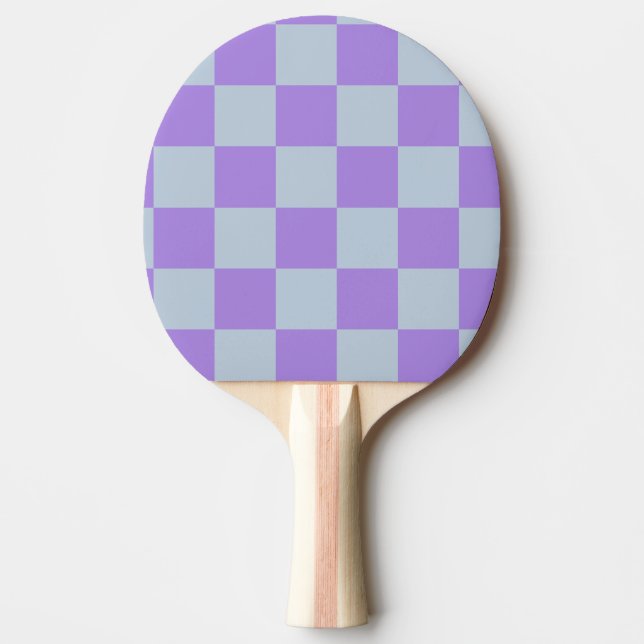 Soft Blue und Lavender Checked Tischtennis Schläger (Vorderseite)
