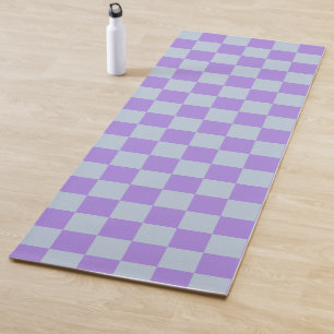 Soft Blue und Lavender Checked Yogamatte