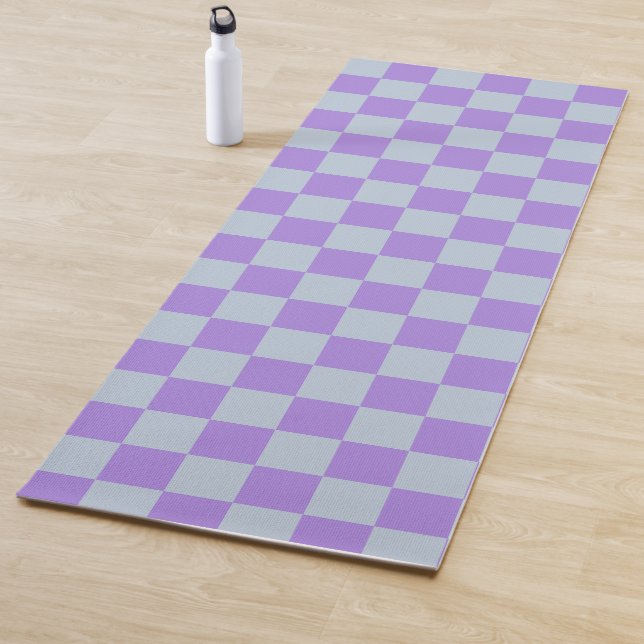Soft Blue und Lavender Checked Yogamatte (Beispiel)