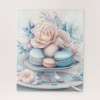 Soft Blue und Pink Macaron Delight Puzzle
