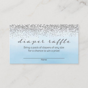 Soft Blue und Silver Baby Dusche Windeln Raffel Begleitkarte