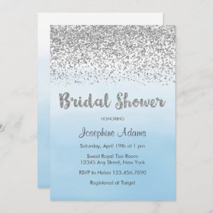 Soft Blue und Silver Bridal Dusche Einladung