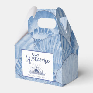 Soft Blue Watercolor Seashell Custom Favor Box Geschenkschachtel