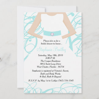 Soft Blue Wedding Dress Bridal Dusche Einladung