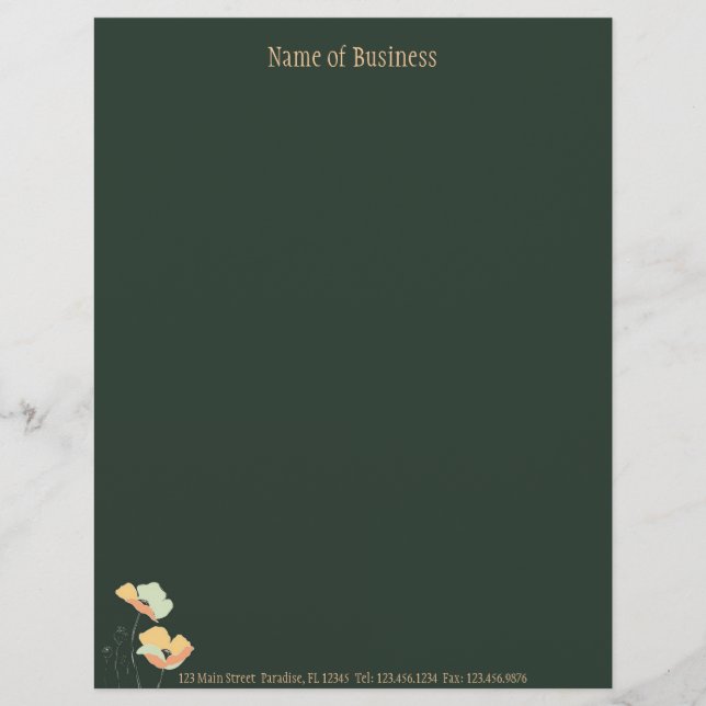 Soft Blume ~ Bürojob Briefbogen (Vorderseite)