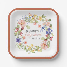 Soft Blume Dragonflies Boho Chic Babydusche Pappteller