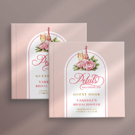 Soft blush and gold petals prosecco guest book gästebuch