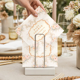 Soft Blush Barock-Rosen Baby Shower Serviette