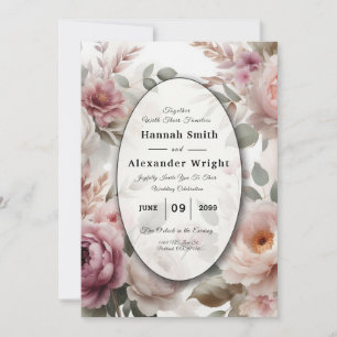 Soft Blush Blues Peak und Rose Serenade Einladung