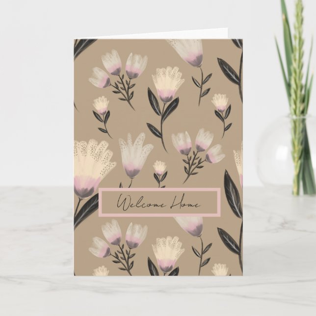 Soft Blush Botanical Floral Greeting Card  Karte (Vorderseite)