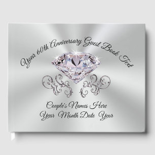 Soft Blush Diamond Wedding Anniversary Guest Book Gästebuch