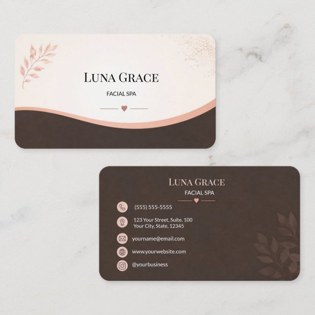 Soft Blush Facial Spa Visitenkarte (Vorne/Hinten)