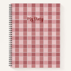 Soft Blush Karo Notizbuch Zeitloses Muster Journal
