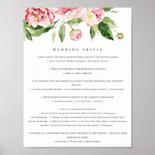 Soft Blush Peony Wedding Trivia Spiel Teil 1 Poster
