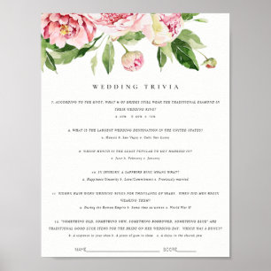 Soft Blush Peony Wedding Trivia Spiel Teil 2 Poster